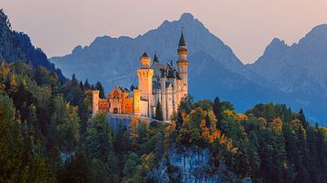 Herfst bij het kasteel van Neuschwanstein van Henk Meijer Photography