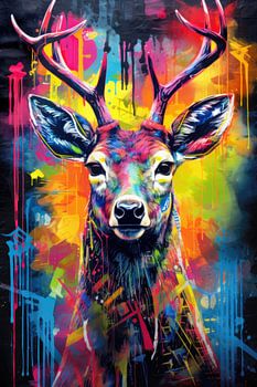 Bunter Neon Hirsch
