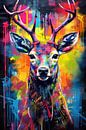 Bunter Neon Hirsch von ARTemberaubend Miniaturansicht