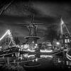 Goudse mill in the harbor by Eus Driessen