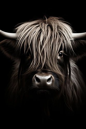 Minimalistisch dierenportret in zwart-wit