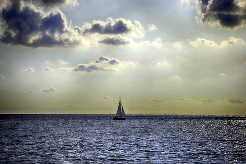 Zeilboot op de Waddenzee