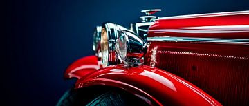 Detail van rode oldtimer - close-up van Poster Art Shop