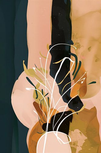 Abstract plantenontwerp met lijnen