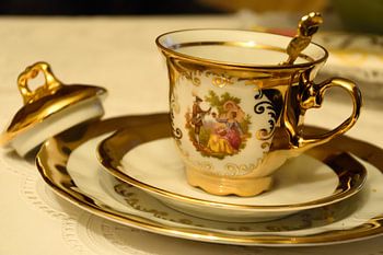 koffie -  aardewerk in goud