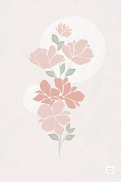 Kioto - Pastel Pink Flowers van Studio Hinte