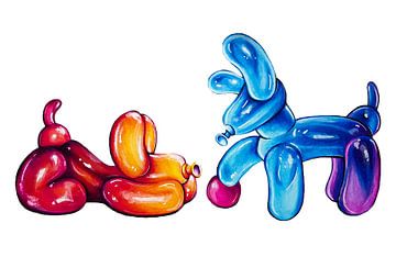 Balloon Dogs Drawing van J.colordrawingz_