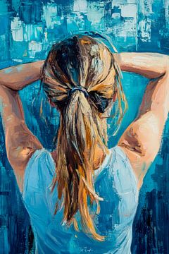 Meisje in blauw van Poster Art Shop