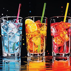 Getränke im Pop-Art-Stil von Schwarzer Kaffee