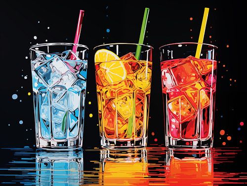 Getränke im Pop-Art-Stil von Schwarzer Kaffee