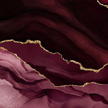 Burgundy & Gold Agate Texture 12