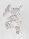 Aquarel van een kat voor een industrieel interieur van MadameRuiz thumbnail