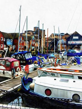 St Katharine Docks Boats 5 by Dorothy Berry-Lound