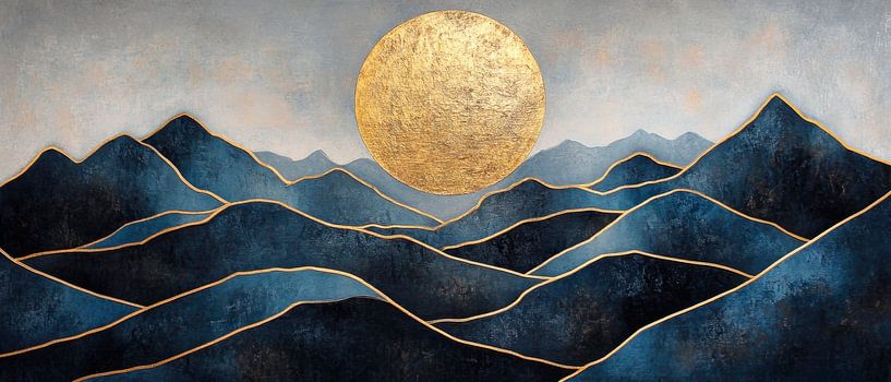 Mountain landscape Sun by Poster Art Shop
