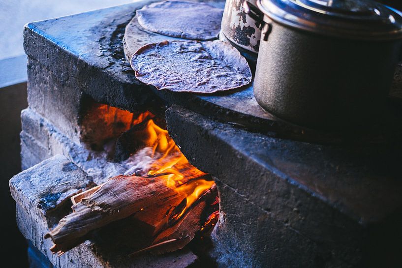 Blue corn tortillas by Anahi Clemens