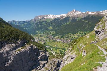 Grindelwald, Switzerland; view from canyon between the mountains Eiger and Mattenberg by Peter Apers