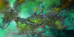 Modern, Abstract Digital Artwork in Green Grey by Art By Dominic