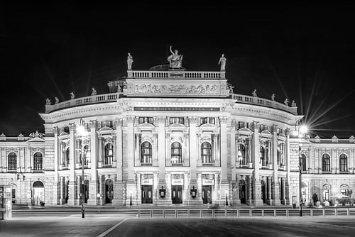 Le Burgtheater de Vienne sous les lumières - Monochrome