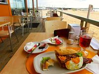 Breakfast on beach in Portugal