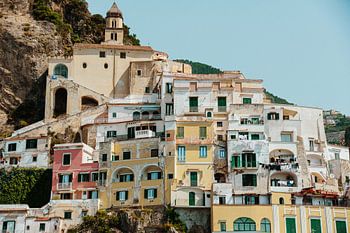 Pastel kleurrijk Amalfi kust, Italië