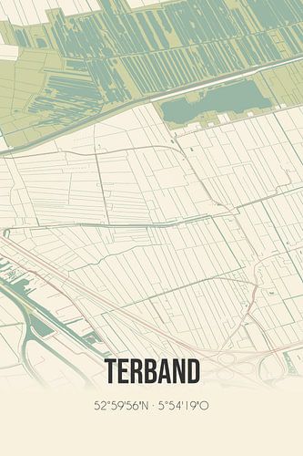 Alte Karte von Terband (Fryslan)