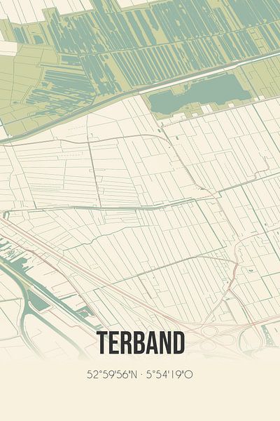Carte ancienne de Terband (Fryslan) par Affiches de lieux