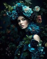 Femme et fleurs