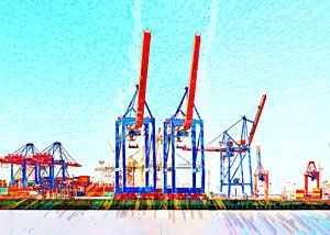 Terminal avec grues à conteneurs