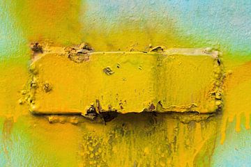 Metal surface with yellow paint by Tony Vingerhoets