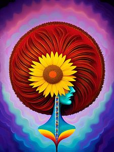 Bunte Frau einer Blume