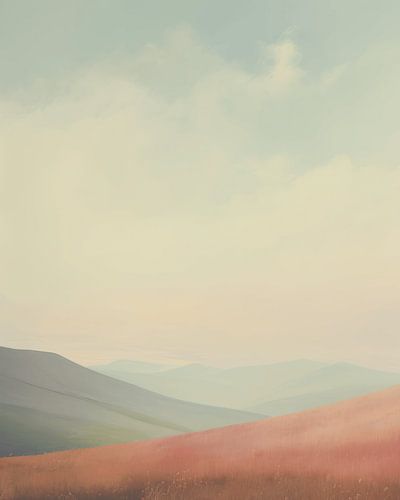 Moderne abstrakte Landschaft in Pastellfarben