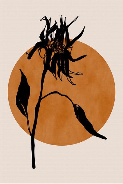 Japandi botanical flower on terra no. 2 by Dina Dankers