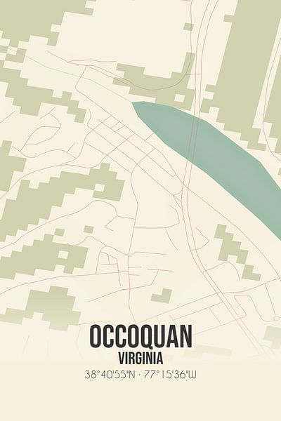 Carte ancienne d'Occoquan (Virginie), USA. par Affiches de lieux