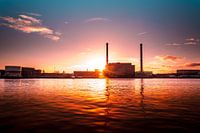 Rotterdam, Maashaven sunset