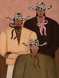 Cowgirl-Motiv, Western-Boho-Kunst von Bella studio