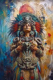 Painting of the Aztec goddess Coatlicue. by Johannes