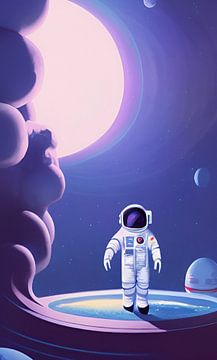 Astronaut in de ruimte van Niek Traas