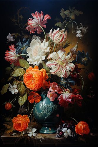 Bloemen stilleven donker