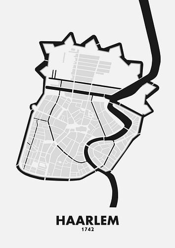 Plan de la ville de Haarlem 1742 sur STADSKAART