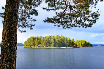 Sweden lake view in summer