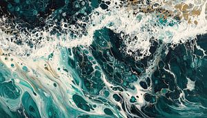 Abstract waves at sea panorama