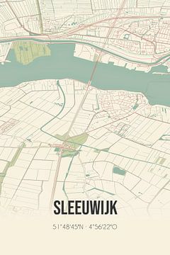 Vintage landkaart van Sleeuwijk (Noord-Brabant) van Rezona