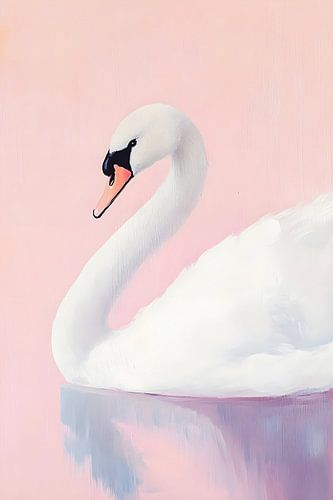 Eleganter Schwan in Pastell
