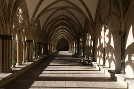 Cloister, Salisbury Cathedral, Cathedral Church of the Blessed Virgin Mary – Salisbury by Albert Videt Jensen