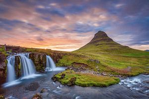 Coucher de soleil à Kirkjufellsfoss Islande