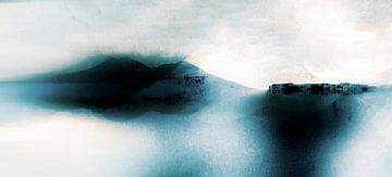 Paysage montagneux hivernal japonais Wabi Sabi sur FRESH Fine Art