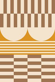 Colors and stripes collection. Ocher yellow and brown no. 6 by Dina Dankers