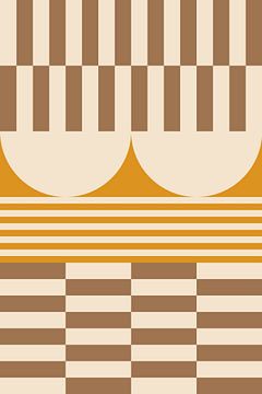 Colors and stripes collection. Ocher yellow and brown no. 6 by Dina Dankers