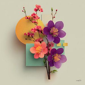 Abstrakt mit Blumen