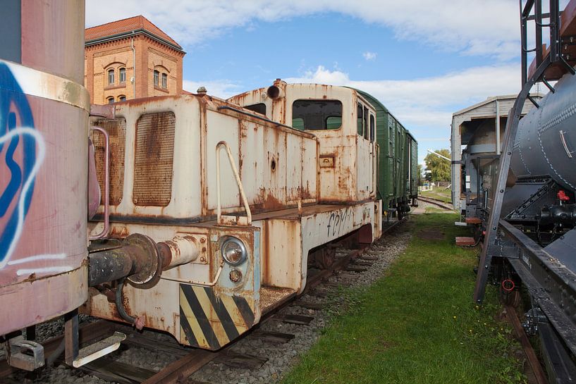 Old locomotive in Magdeburg's Port of Science by t.ART
